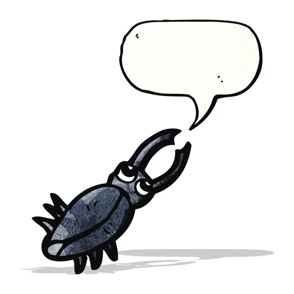Bug κινουμένων σχεδίων με φούσκα ομιλία — Διανυσματικό Αρχείο