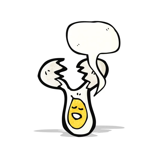 Karikatür yumurta ile konuşma balonu — Stok Vektör