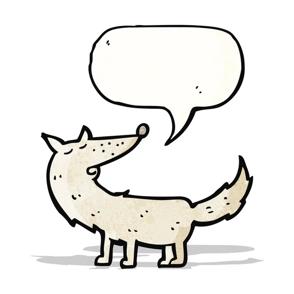 Cartoon wolf with speech bubble — Stock Vector
