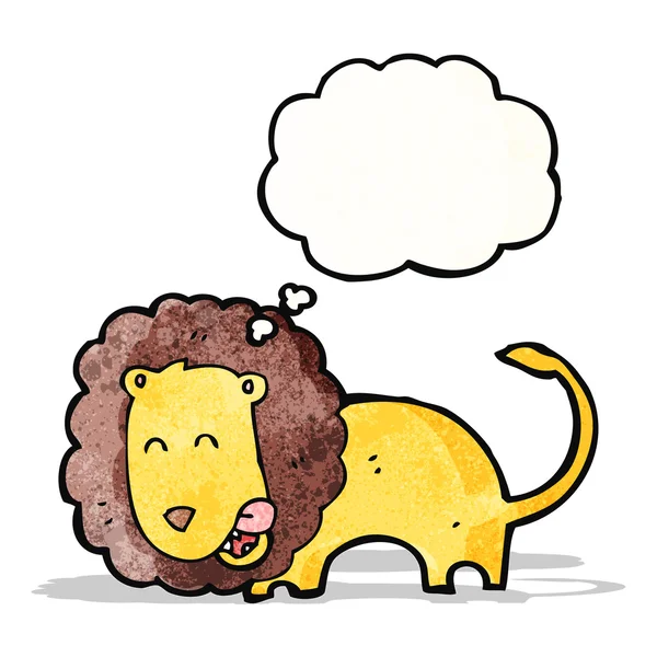 Lion dessin animé avec bulle de pensée — Image vectorielle