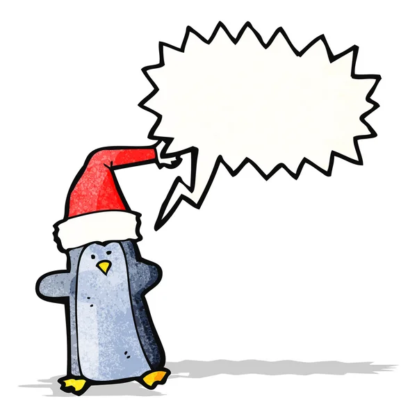 Pingüino de dibujos animados con burbuja del habla — Archivo Imágenes Vectoriales