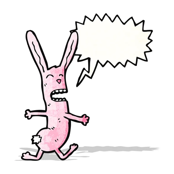 Karikatür deli pembe tavşan — Stok Vektör