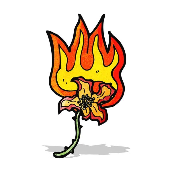 漫画の燃えるような花 — ストックベクタ