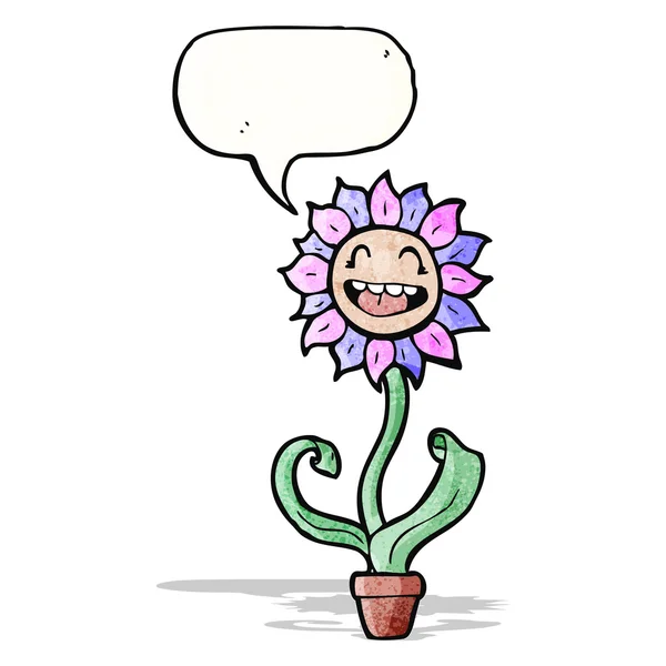 Cartoon flower with speech bubble — Stock Vector