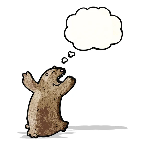 Tecknad björn med tanke bubbla — Stock vektor