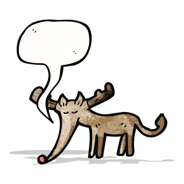 Cartoon reindeer with speech bubble — Stock Vector