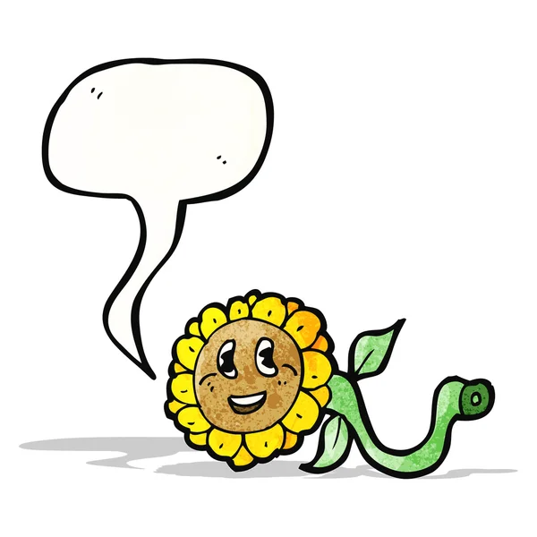 Happy cartoon sunflower — Stock Vector