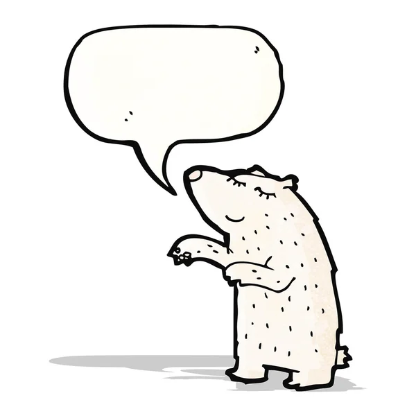 Karikatur Eisbär mit Sprechblase — Stockvektor