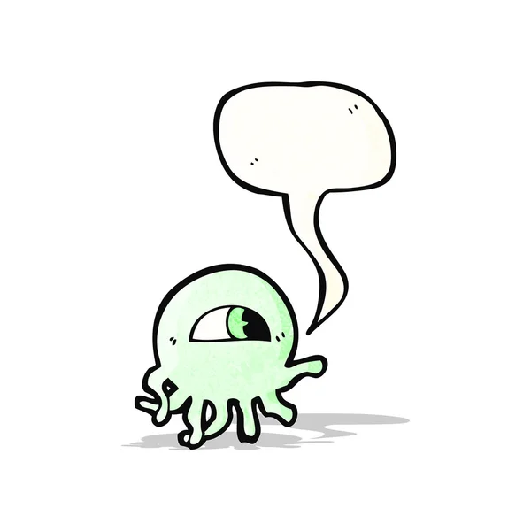 Cartoon jellyfish with speech bubble — Stock Vector