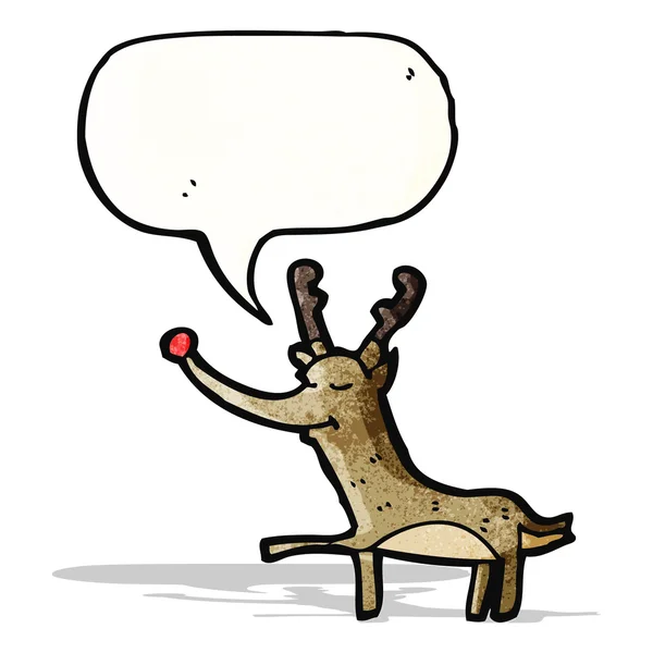 Cartoon reindeer with speech bubble — Stock Vector