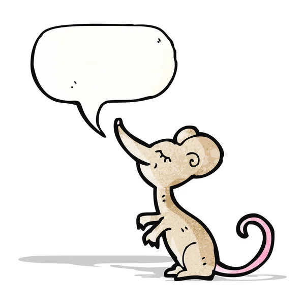Cartoon mouse with speech bubble — Stock Vector