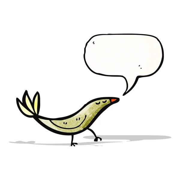 Oiseau de dessin animé avec bulle de parole — Image vectorielle