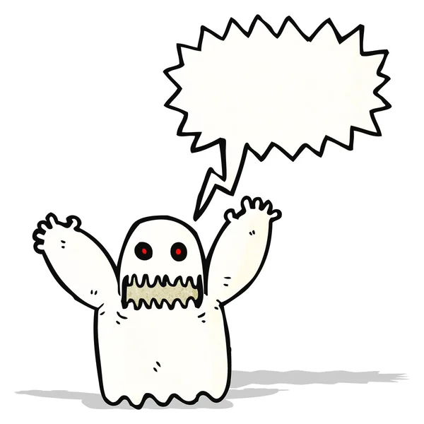 Cartoon ghost met tekstballon — Stockvector