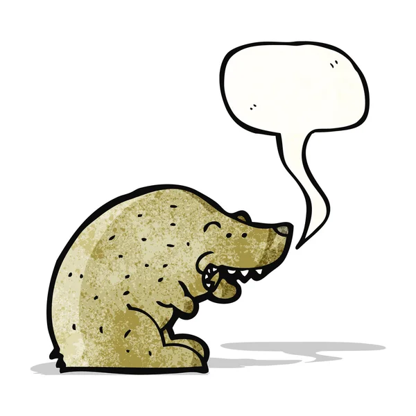 Bear with speech bubble cartoon — Stock Vector