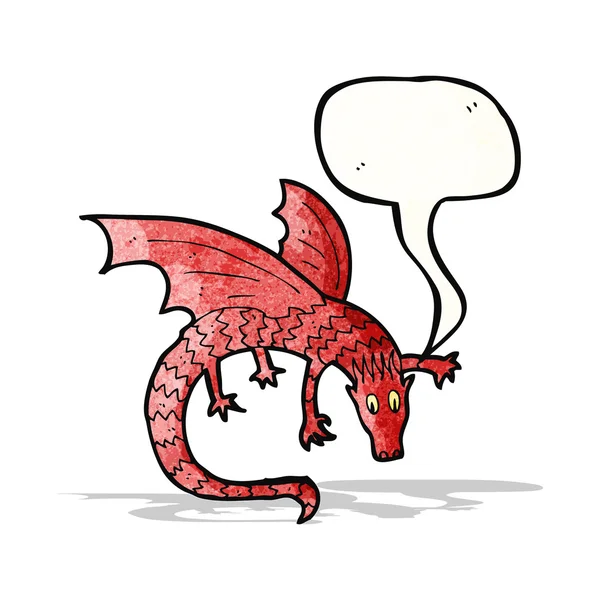 Flying dragon with speech bubble — Stock Vector