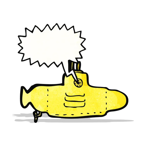 Dessin animé sous-marin jaune — Image vectorielle