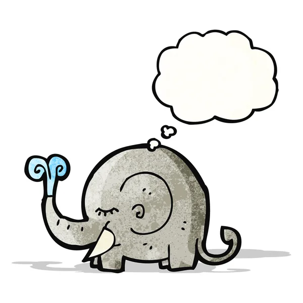 Karikatur Elefant mit Gedankenblase — Stockvektor