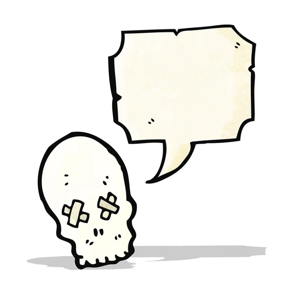 Crâne de dessin animé effrayant — Image vectorielle