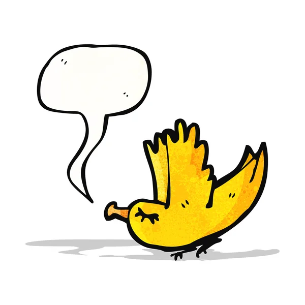 Pássaro cantando desenhos animados — Vetor de Stock