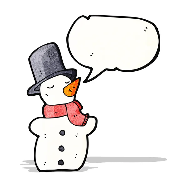 Silindir şapkalı, karikatür kardan adam — Stok Vektör