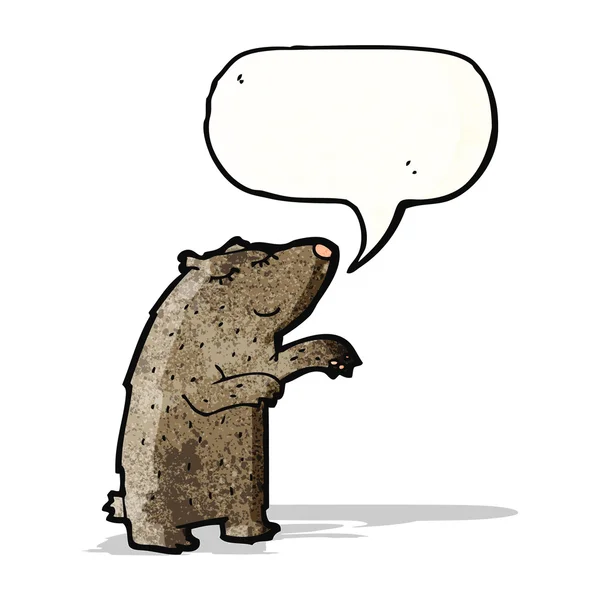 Cartoon bear with speech bubble — Stock Vector