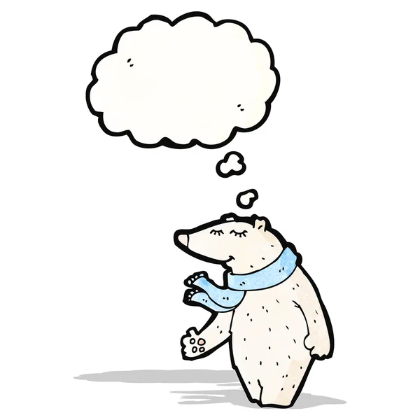 Polar bear met gedachte bubble cartoon — Stockvector