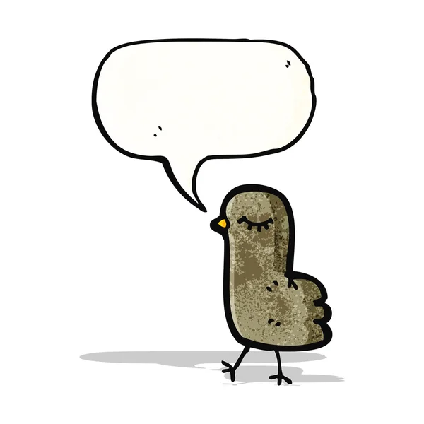 Pájaro con dibujo animado burbuja del habla — Vector de stock