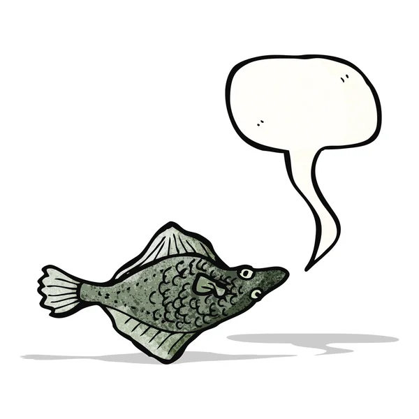 Peces planos de dibujos animados — Vector de stock