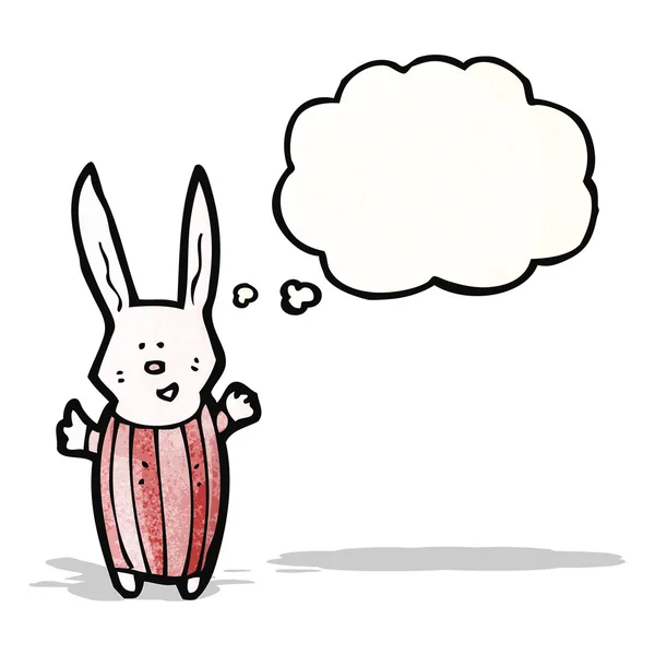 Lapin dessin animé avec bulle de pensée — Image vectorielle