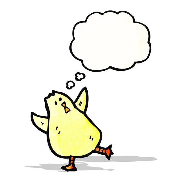 Cartoon chick with thought bubble — Stock Vector