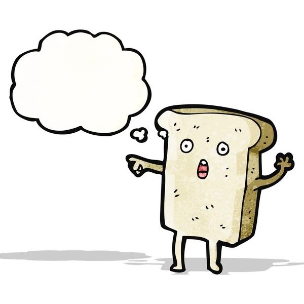 Shocked sliced bread cartoon character — Stockvector