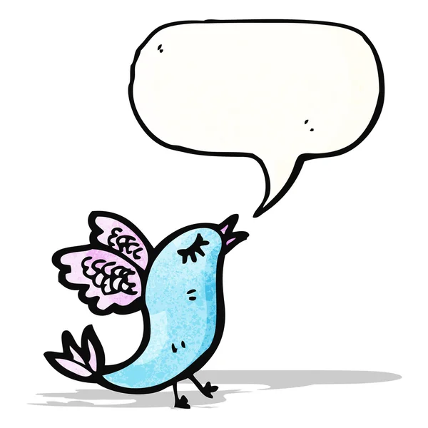 Oiseau de dessin animé avec bulle de parole — Image vectorielle