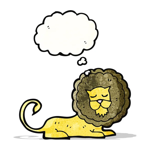 Мультяшный лев с мыльным пузырем — стоковый вектор