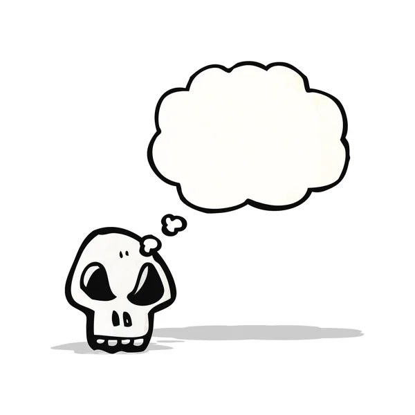 Calavera espeluznante con dibujos animados burbuja pensamiento — Archivo Imágenes Vectoriales