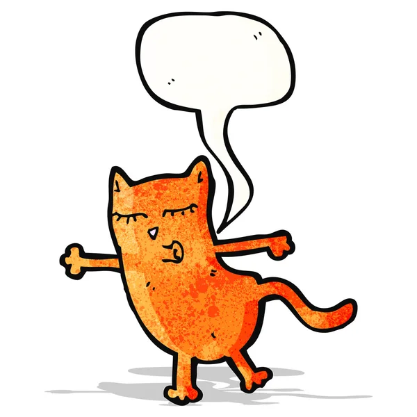 Funny cartoon cat with speech bubble — Stock Vector