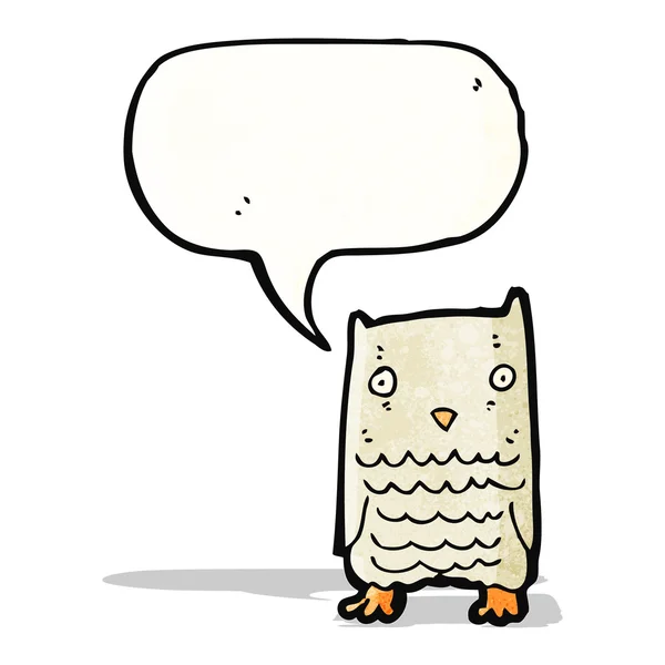 Owl with speech bubble cartoon — Stock Vector