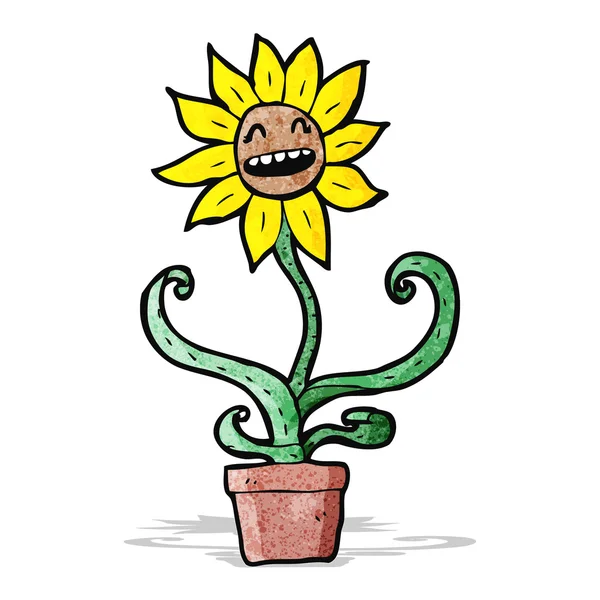 Girasole personaggio dei cartoni animati — Vettoriale Stock