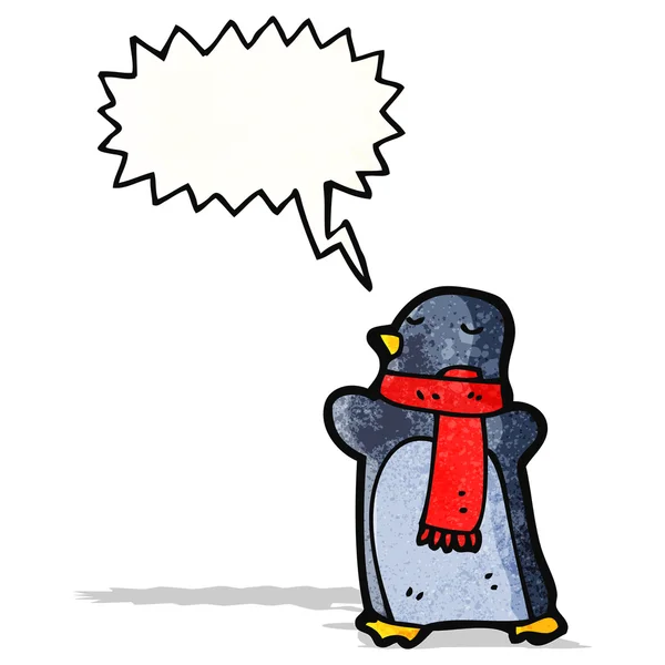 Cartoon-Pinguin mit Sprechblase — Stockvektor