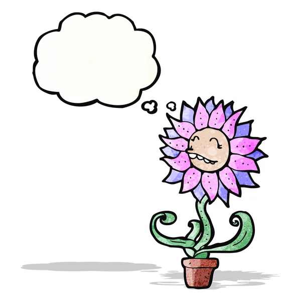 Kwiat kreskówki z bańki myślowej — Wektor stockowy