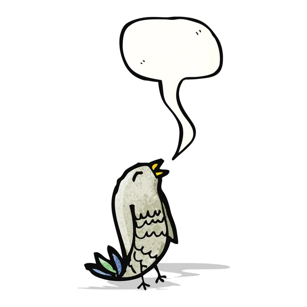Pássaro cantando desenhos animados — Vetor de Stock