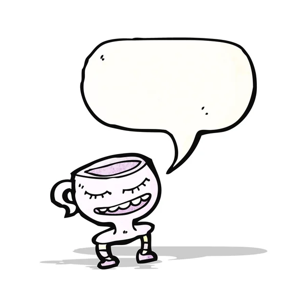 Tasse Tee Zeichentrickfigur — Stockvektor