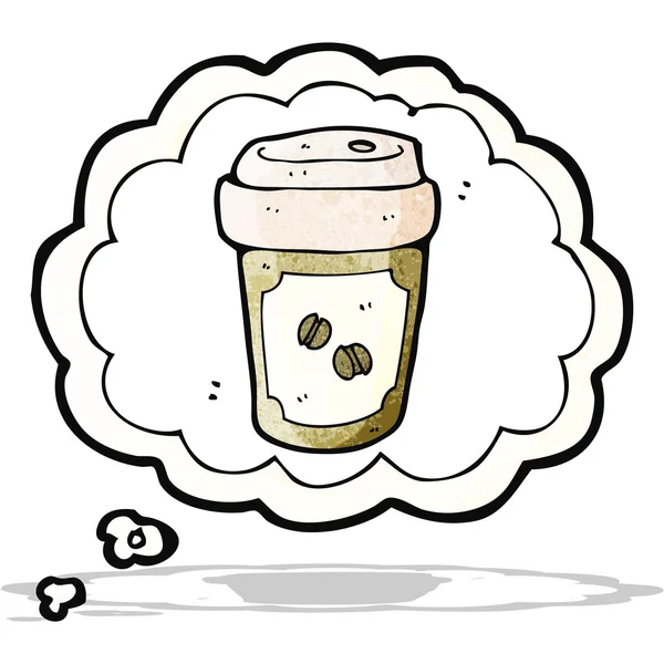 Pensando en dibujos animados cofee — Vector de stock