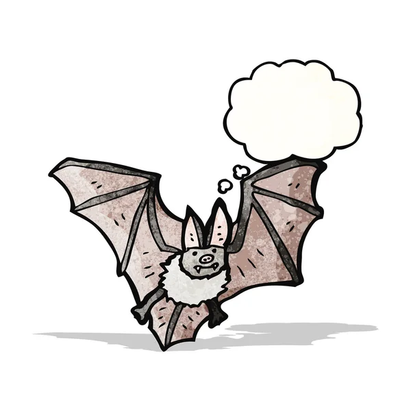 Cartoon Fledermaus mit Gedankenblase — Stockvektor