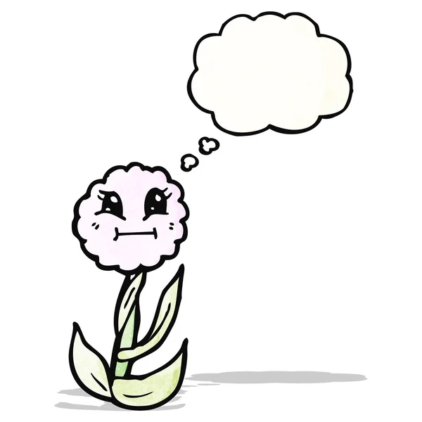 Düşünce baloncuklu karikatür çiçeği — Stok Vektör