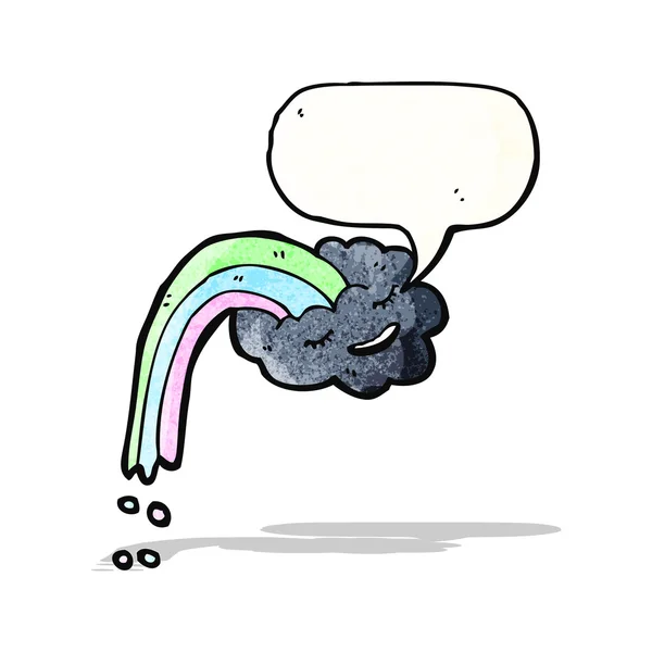 Regen wolk met toespraak bubble cartoon — Stockvector