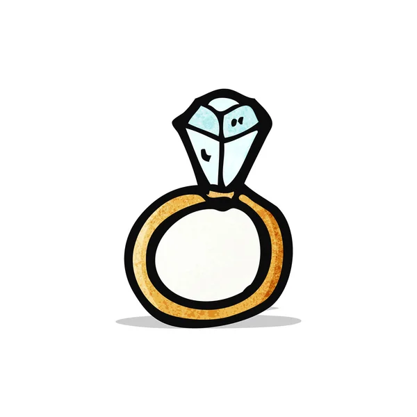 Enorme anel de diamante desenhos animados — Vetor de Stock