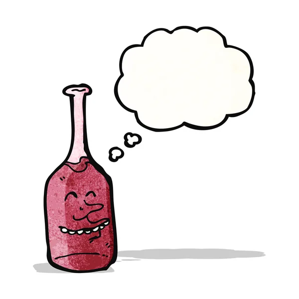 红葡萄酒瓶用语音泡沫 — 图库矢量图片