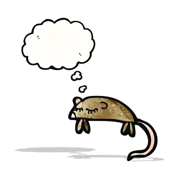 Kreslená myš s myšlenkovou bublinou — Stockový vektor