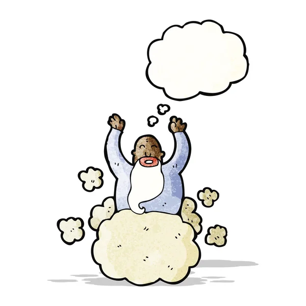 God on cloud cartoon — стоковый вектор