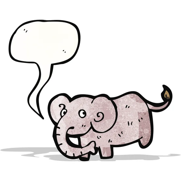 Elefante de desenhos animados com bolha de fala — Vetor de Stock
